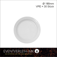 Dessertteller dm 19cm - (Weiss ohne Muster)